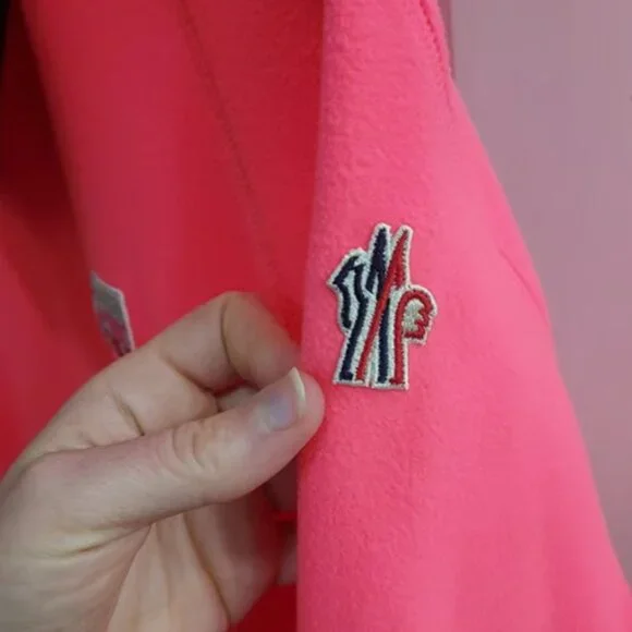 Moncler Grenoble Pink Ski Mountain Logo Fleece Sweater